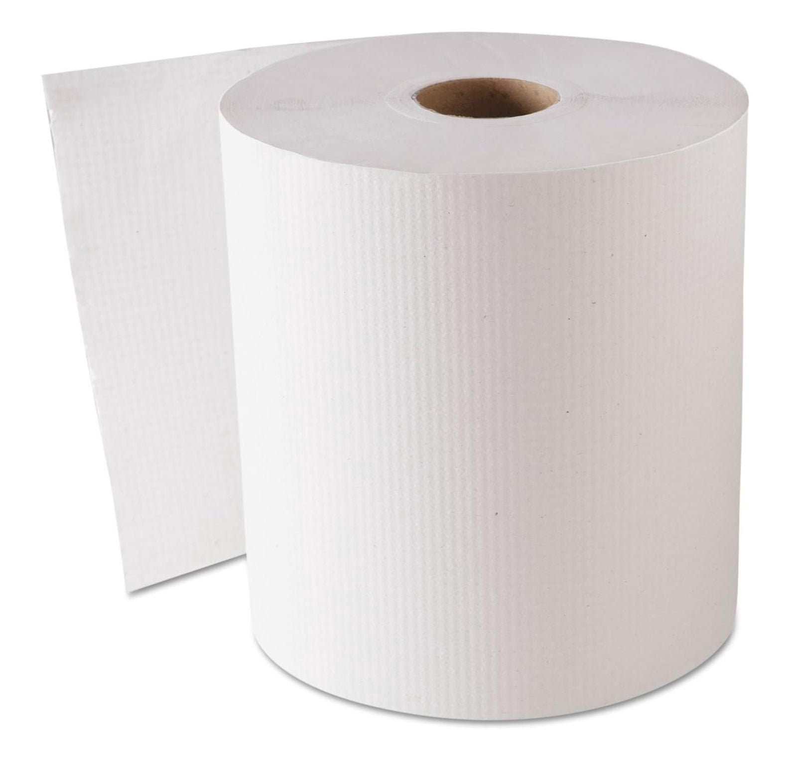 Hardwound Roll Towels, 1-Ply White - 8" x 800ft, 6 Rolls - Universal Dispenser Fit, General Purpose Paper Towels for Restrooms & High Traffic Areas