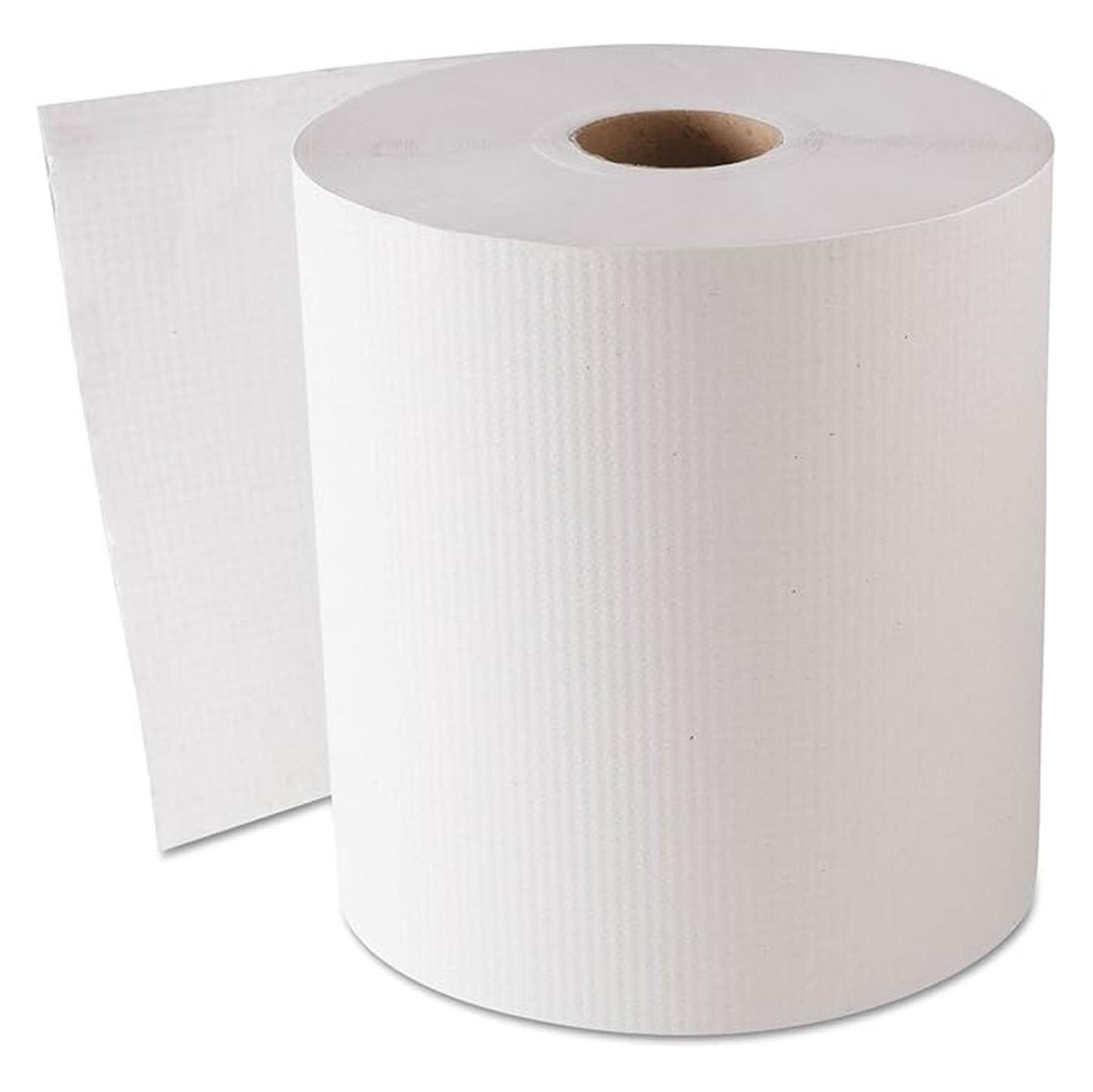 Hardwound Roll Towels 8 x 800 ft White - Heavy Duty Paper Towels for Kitchen, Bathroom, Office - High Capacity Long Lasting Hand Towels