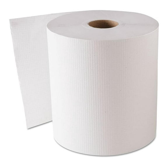 Hardwound Roll Towels, 8" x 800 ft, White - Heavy Duty Paper Towels for Kitchen, Bathroom, Workshop, and Industrial Use - Bulk Roll Towels