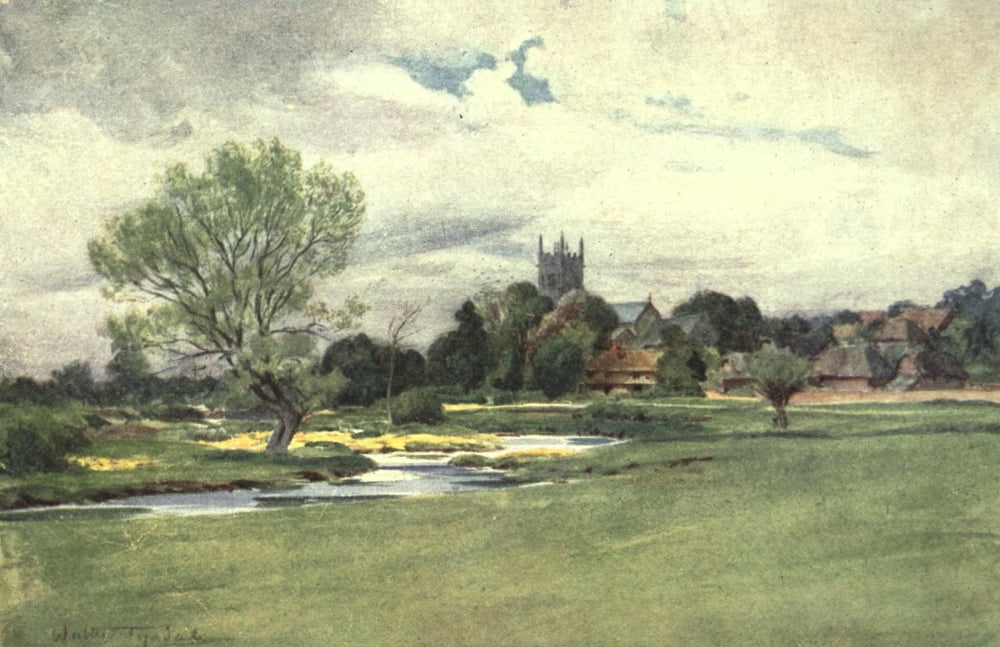 Hardy Country Water-colours 1900 Bere Regis Canvas Art - Walter Tyndale (24 x 36)