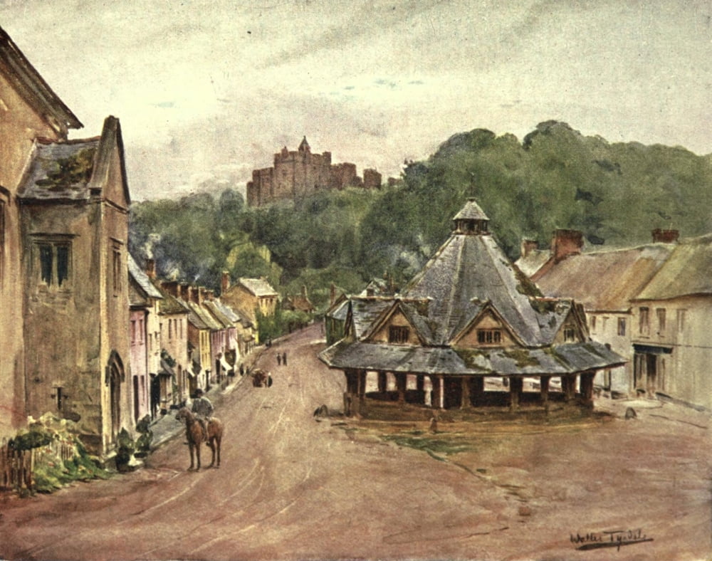 Hardy Country Water-colours 1900 Dunster & Stancy Castle Canvas Art - Walter Tyndale (18 x 24)