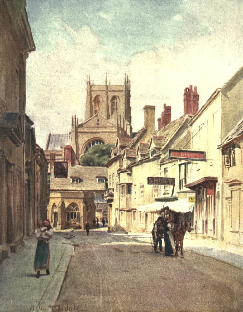 Hardy Country Water-colours 1900 Long Street Sherbourne Canvas Art - Walter Tyndale (18 x 24)