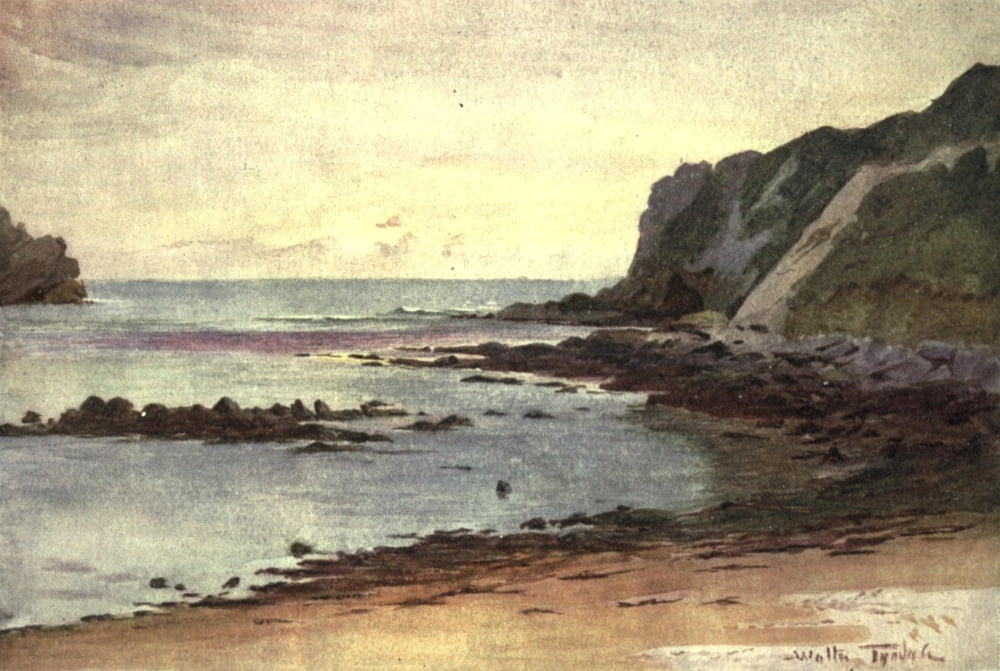 Hardy Country Water-colours 1900 Lulworth Cove Canvas Art - Walter Tyndale (24 x 36)