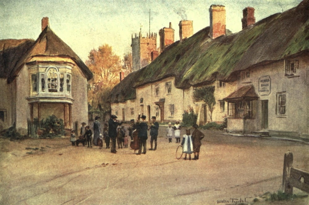 Hardy Country Water-colours 1900 Puddleton Canvas Art - Walter Tyndale (24 x 36)