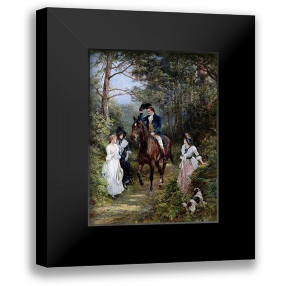 Hardy, Heywood 12x14 Black Modern Framed Museum Art Print Titled - The Meeting in the Forest, 1903