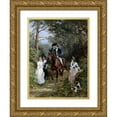 thumbnail image 1 of Hardy, Heywood 12x14 Gold Ornate Wood Framed with Double Matting Museum Art Print Titled - The Meeting in the Forest, 1903, 1 of 4