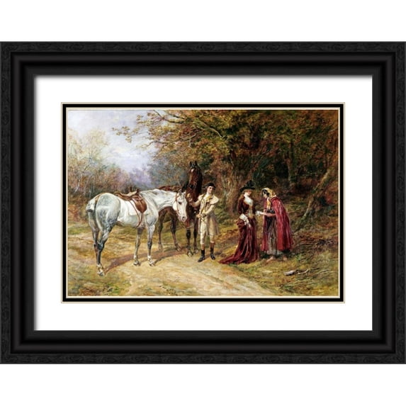 Hardy, Heywood 18x14 Black Ornate Wood Framed with Double Matting Museum Art Print Titled - The Fortune Teller
