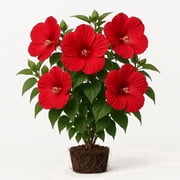 Hardy Hibiscus Luna Red Starter Plant 4 inch, Perennial Dinner Plate Blooms, Zone 4-9, Full Sun