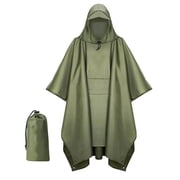 NKZNKZ Hooded Rain Poncho for Adult Raincoat with Pocket Lightweight Waterproof Unisex Raincoat Jacket for Hiking GREEN