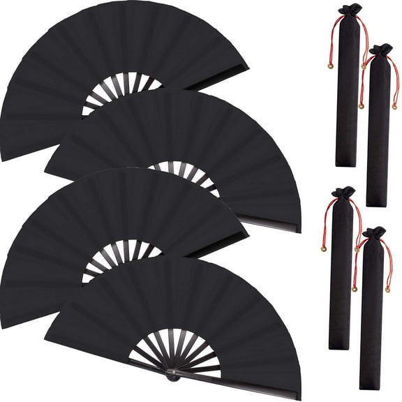 HardyComforts Large Folding Hand Fan Hand Silk Fans Chinese Handheld Tai Ji Fan for Men Chinese Kung Fu Hand Fan Decorative Folding Fans for Men ,Women, Line Dance, Festival, Kungfu, Gift