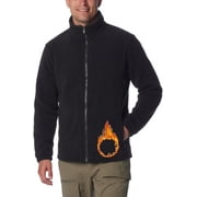 NKZNKZ Mens Full-Zip Polar Fleece Jacket Mens Value Fleece Jacket Mens Fashion Winter Casual Fleece black M