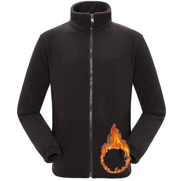 NKZNKZ Men's Full-Zip Polar Fleece Jacket Men's Value Fleece Jacket Men's Fashion Winter Casual Fleece black XL