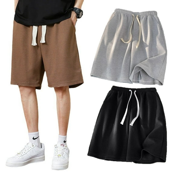 HardyComforts Men's Shorts Waffle Textured Casual Shorts Fashion Waffle Classic Shorts 3 pack XL
