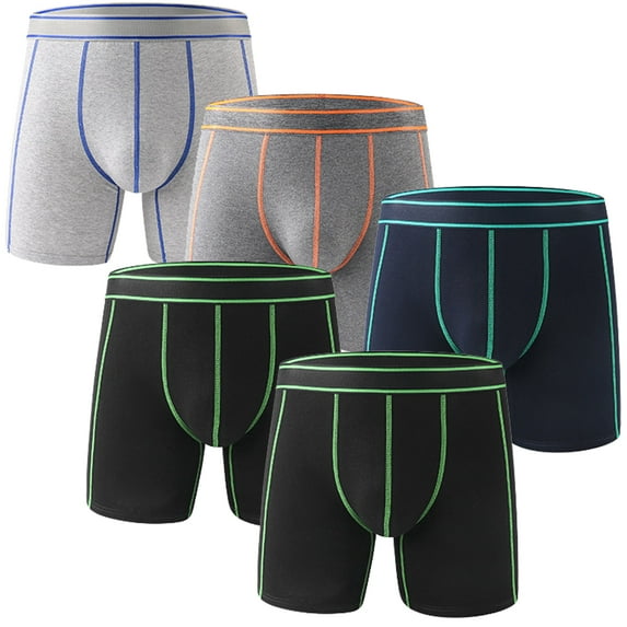HardyComforts Men's Underwear Boxer Briefs Premium Cotton Brief Boxers with Covered Waistband, Active Performance for Gym & Travel, Moist-Wicking ,5 Pack, M