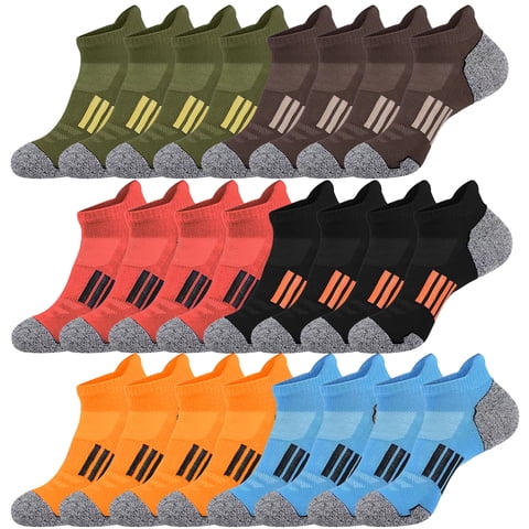 Mens Ankle Socks Athletic Running Men's Socks Running Athletic Ankle Socks Low Cut Socks Breathable Outdoor Hiking Wicking Socks for Men 12 pair