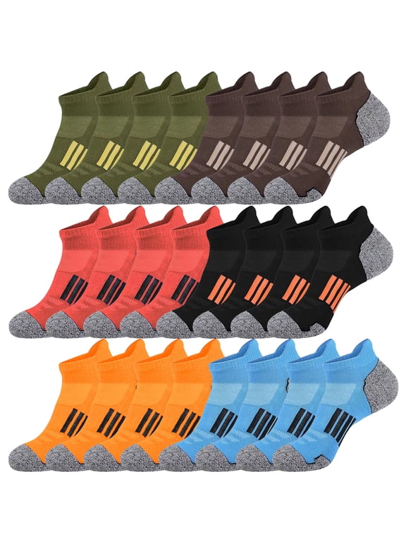 Mens Ankle Socks Athletic Running Men's Socks Running Athletic Ankle Socks Low Cut Socks Breathable Outdoor Hiking Wicking Socks for Men 12 pair