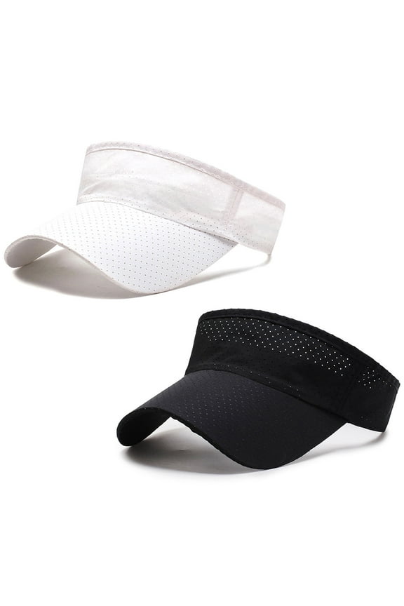 Sport Sun Visor Hats Wide Brim Sun Visors for Men Summer Sun UV Protection Visor Wide Brim AdjustableCotton2pack