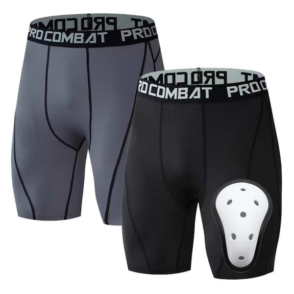 HardyComforts Youth Boys Baseball Cup Underwear with Protective Athletic Cup Compression Shorts Boys Baseball Sliding Padded Compression Shorts for Football Baseball S