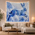 thumbnail image 1 of Hare Captured Dynamic With Leap Pose Ears Held, Mystical Fantasy for Space Lovers, Galaxy Room Decor, Mother's Day Gift, Tapestry Wall Hanging for Bedroom and Dorm, 1 of 7
