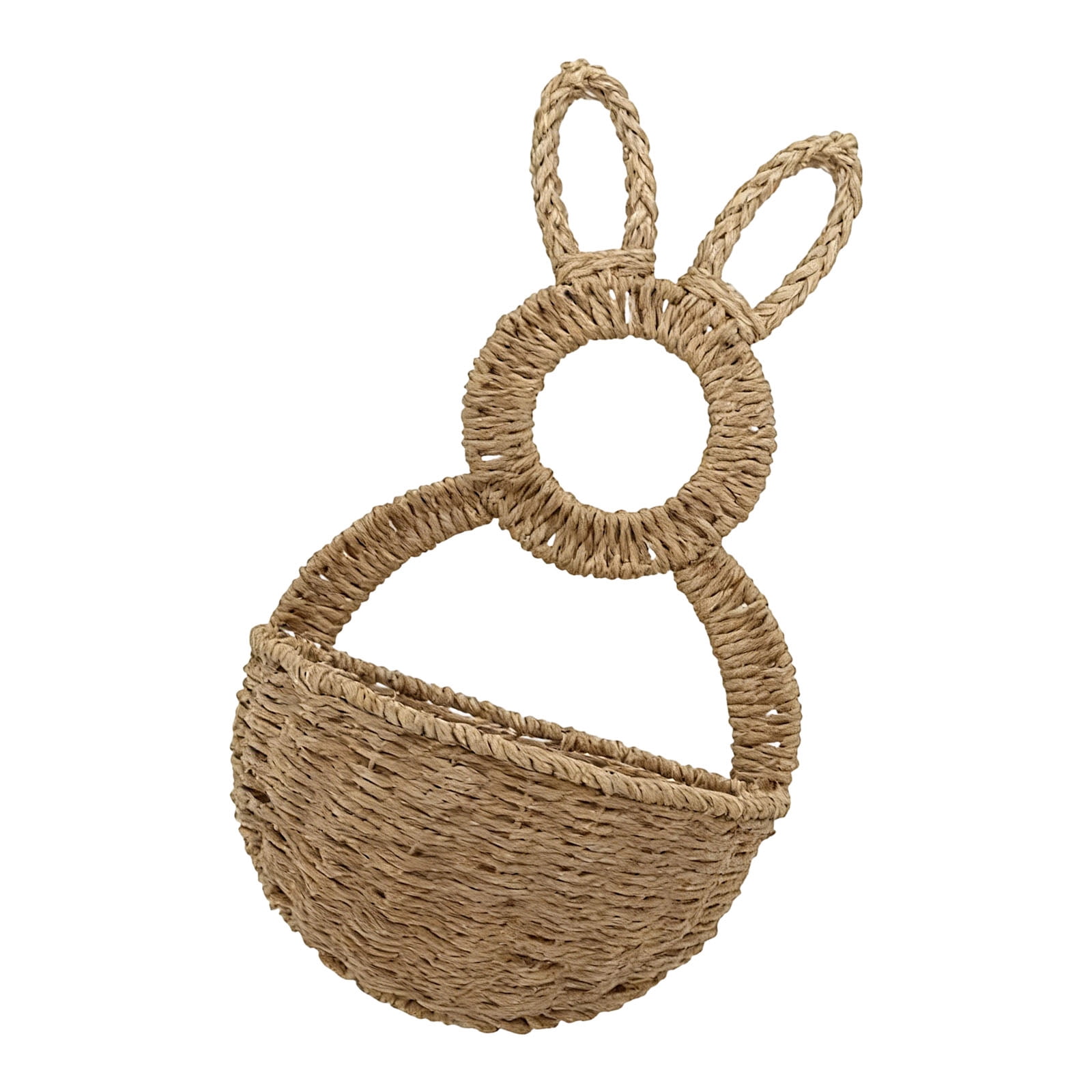 Hare Shape Basket Woven Plastic Easter Basket Wall Ornament For Holiday Decoration Indoor and Outdoor Display