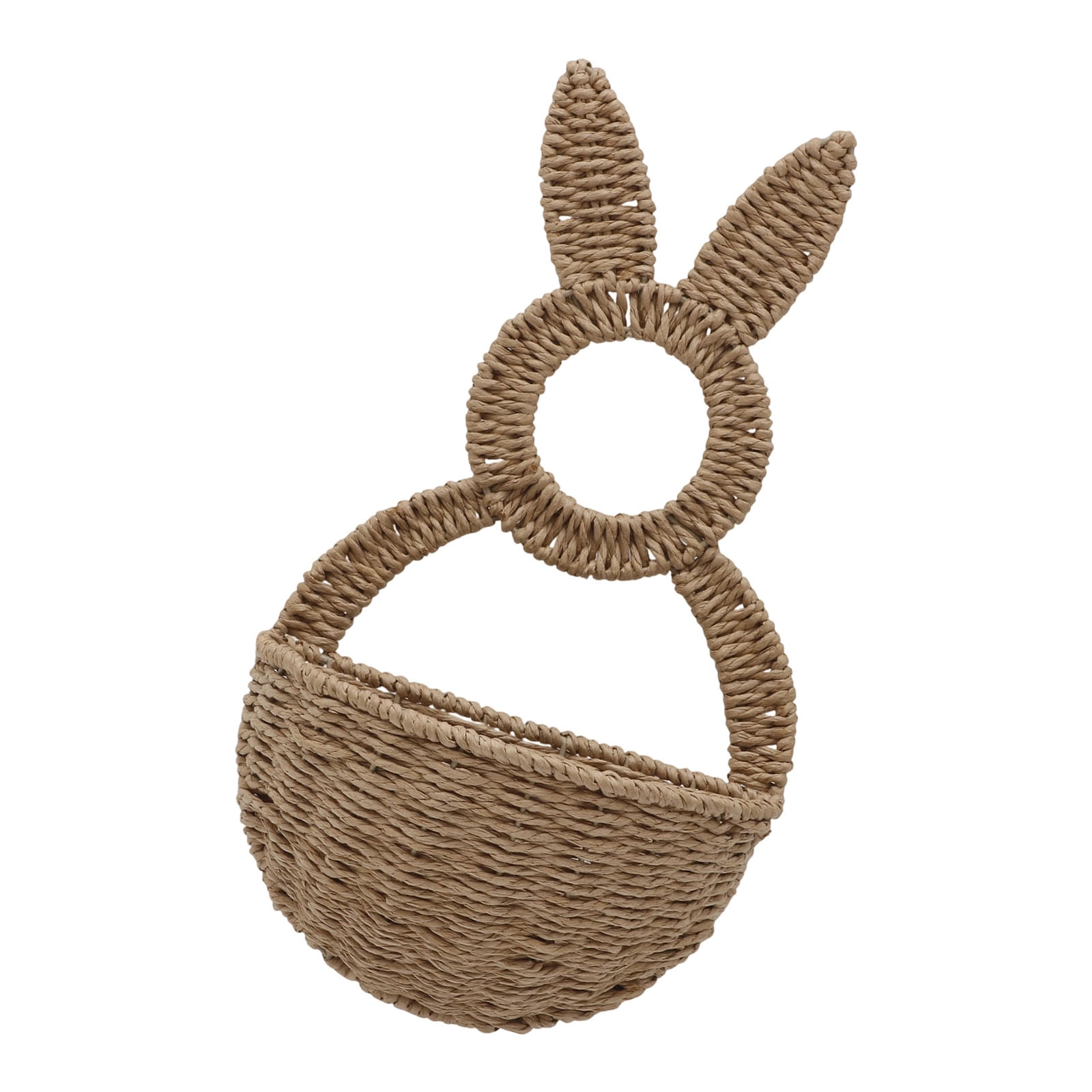Hare Shape Basket Woven Plastic Easter Basket Wall Ornament For Holiday Decoration Indoor and Outdoor Display