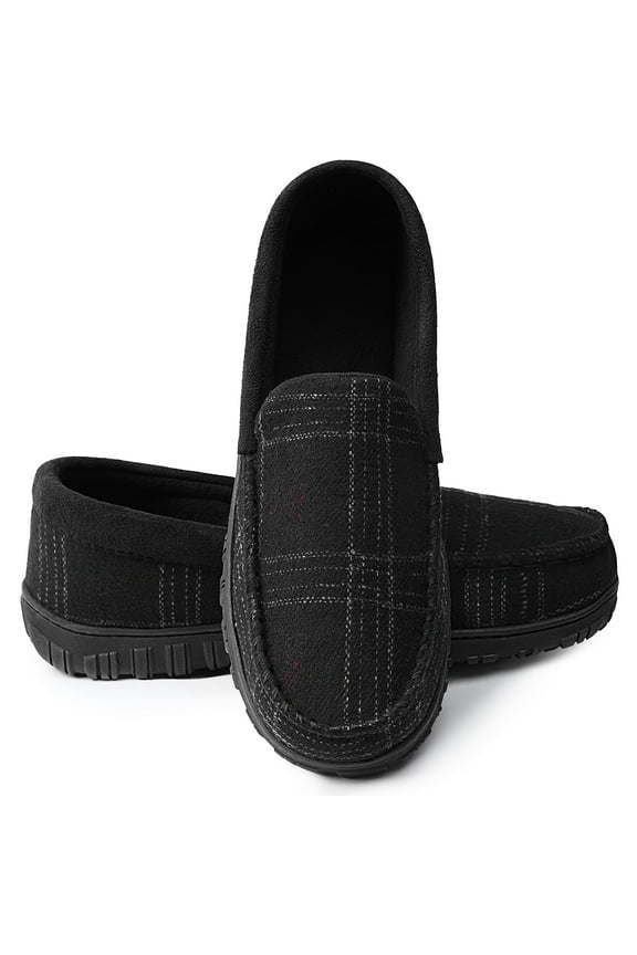 Harebell Men's Moccasin Slippers Memory Foam Slippers for Men Indoor Outdoor House Shoes Slip on Loafers