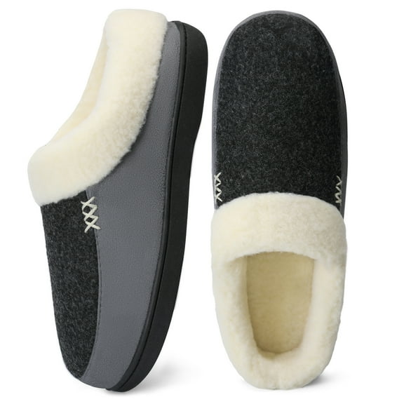 Harebell Men's Moccasin Slippers Memory Foam Slippers for Men Indoor Outdoor House Shoes