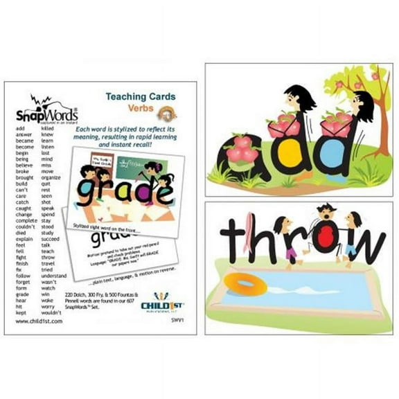 Harebrain HB-SWV1 Snapwords Teaching Cards List V