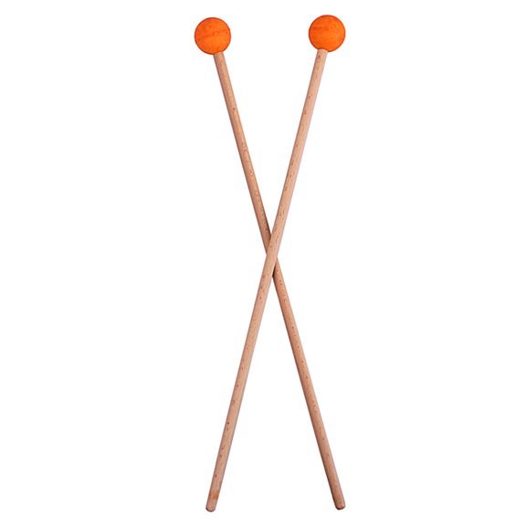 Homoyoyo Bell Mallet Orange Wooden Handle Suitable for All Instruments 1Pair