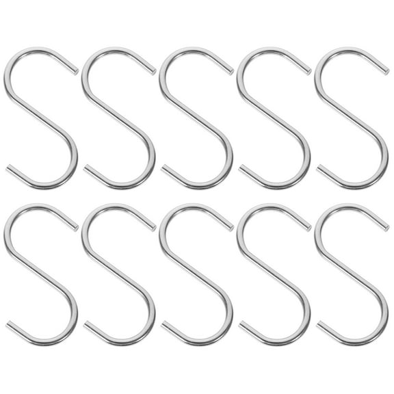 Homoyoyo 10Pcs Stainless Steel S Hooks Space Saving S Shaped Hooks for Kitchen Utensils