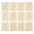 Hareemi 12Pcs Baby Growth Commemorative Cards Wooden Infant Milestone