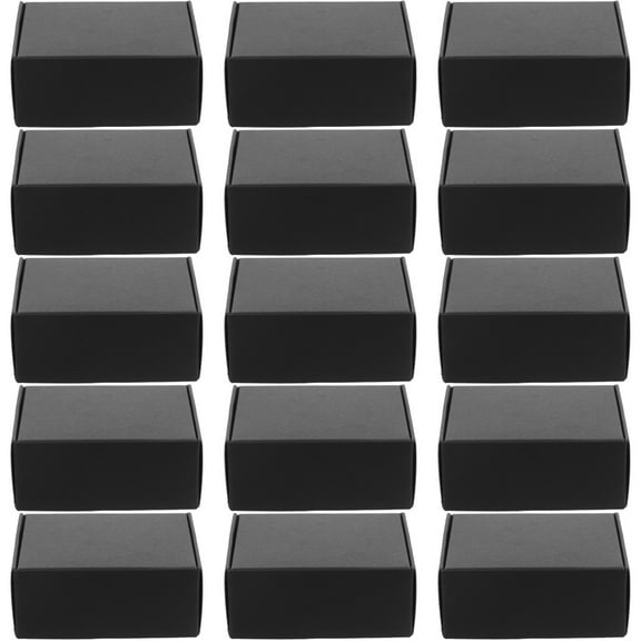 Homoyoyo 15Pcs Heavy Duty Shipping Boxes Black Paper Parcel for General Users