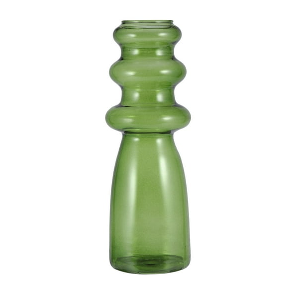 Homoyoyo Artistic Green Glass Vase, Creative Decor for Flower Arrangement