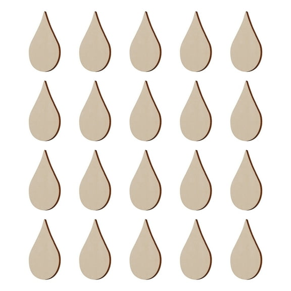 Homoyoyo Golden Water Drop Wood Pieces for Crafts Projects 20 Pieces Wood Craft Supplies