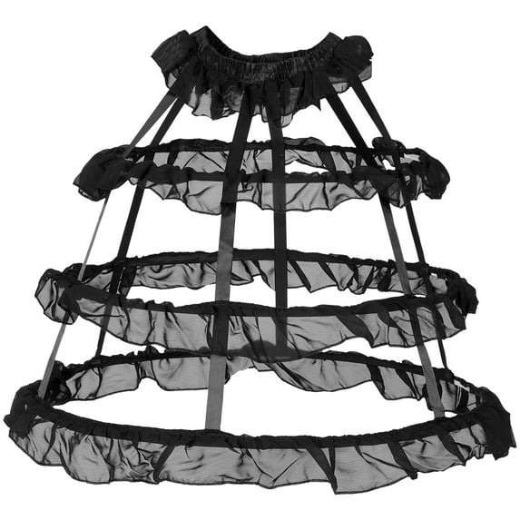 Homoyoyo Black Petticoat Cage Underskirt for Wedding Dress, Comfortable Bridal Hoop Skirt Support