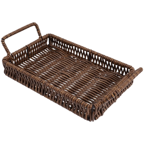 Homoyoyo Rustic Brown Woven Bread Storage Basket for Home and Office Use
