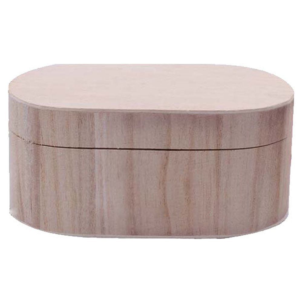 Hareemi Oval Wooden Storage Box Multi-Function Craft Case for Home ...