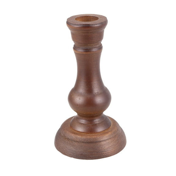 Hareemi Wooden Candlesticks Imitation Copper Candle Holder Handicraft Candle Stick for Dining Table Church Ornaments Size