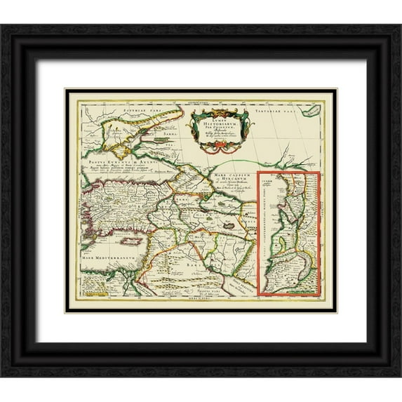 Hareio 24x20 Black Ornate Wood Framed with Double Matting Museum Art Print Titled - Asia Minor Mediterranean - Hareio 1624