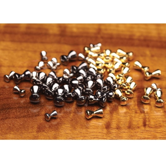 Hareline Brass Dumbbell Eyes Fly Tying Materials - Med #153 Nickel