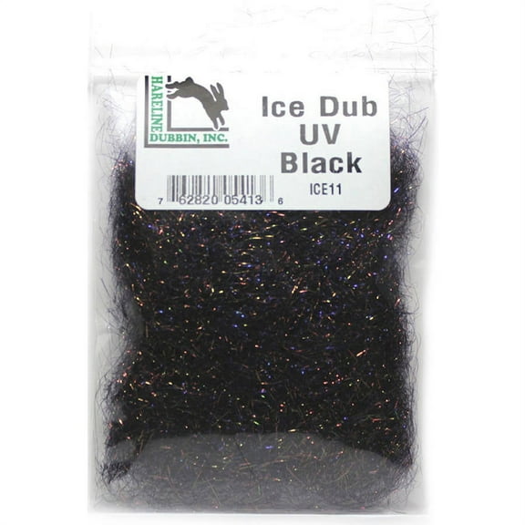Hareline Ice Dub UV Black - Fly Tying