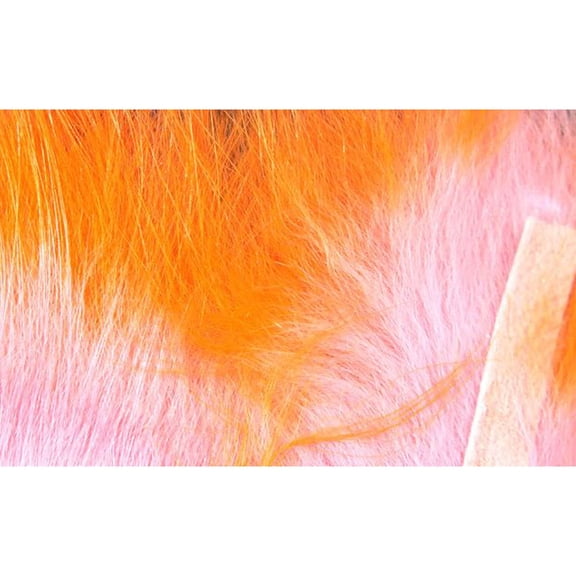 Hareline Two Tone Rabbit Crosscut Flesh Strips - Salmon Pink Orange