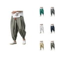 thumbnail image 1 of Harem Pants Men 2026 Casual Drop Crotch Wide Leg Drawstring Baggy Hippie Pants Trousers, 1 of 4