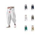 thumbnail image 1 of Harem Pants Men 2026 Casual Wide Leg Drawstring Drop Crotch Baggy Hippie Pants Trousers, 1 of 4
