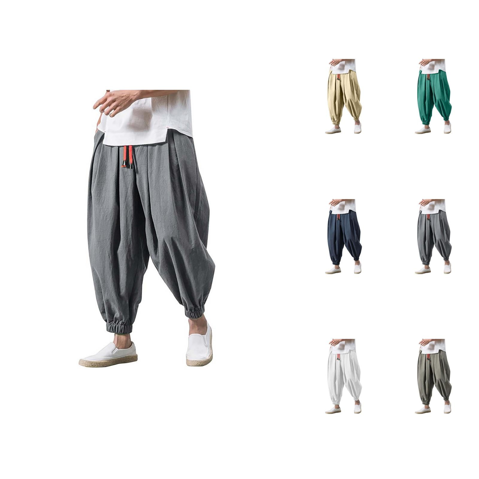 What Are Trousers For Men 2026.Harem Pants Men 2026 Fashion Drawstring Drop Crotch Wide Leg Baggy ...