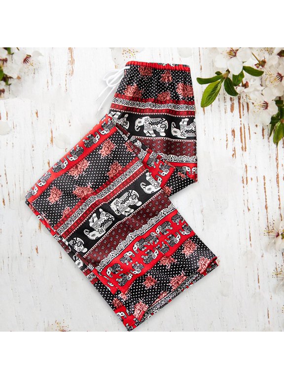 Harem Pants Women High Waist Casual Clothing Hippy elephant Boho Trousers for Women Wide Leg Hippie Pants for Beach Female