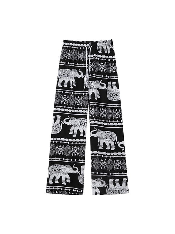 Harem Pants Women High Waist Casual Clothing Hippy elephant Boho Trousers for Women Wide Leg Hippie Pants for Beach Female