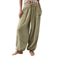 Harem Pants for Women Plus Size Dandelion Print Wide Leg Hippie Palazzo