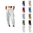 thumbnail image 1 of Harem Pants Women Spring Summer Elastic Waist Loose Fit Lightweight Beach Pants Trousers with Pockets, 1 of 9