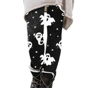 DELAYUJI Harem Pants Women plus Size Ladies Halloween Yoga Leggings Thick High Waisted Yoga Pants Abdominal Control Exercise Running Pants Festive Atmosphere